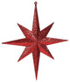 Vickerman M167403 12" Red Iridescent Glitter Star Christmas Ornament