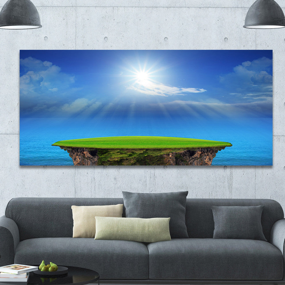 Blue Sky and Sun Shining, Landscape Canvas Art Print, 60"x28"
