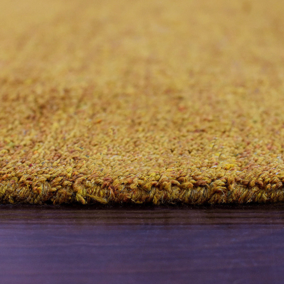 Hand Knotted Loom Silk Mix Area Rug Contemporary Gold