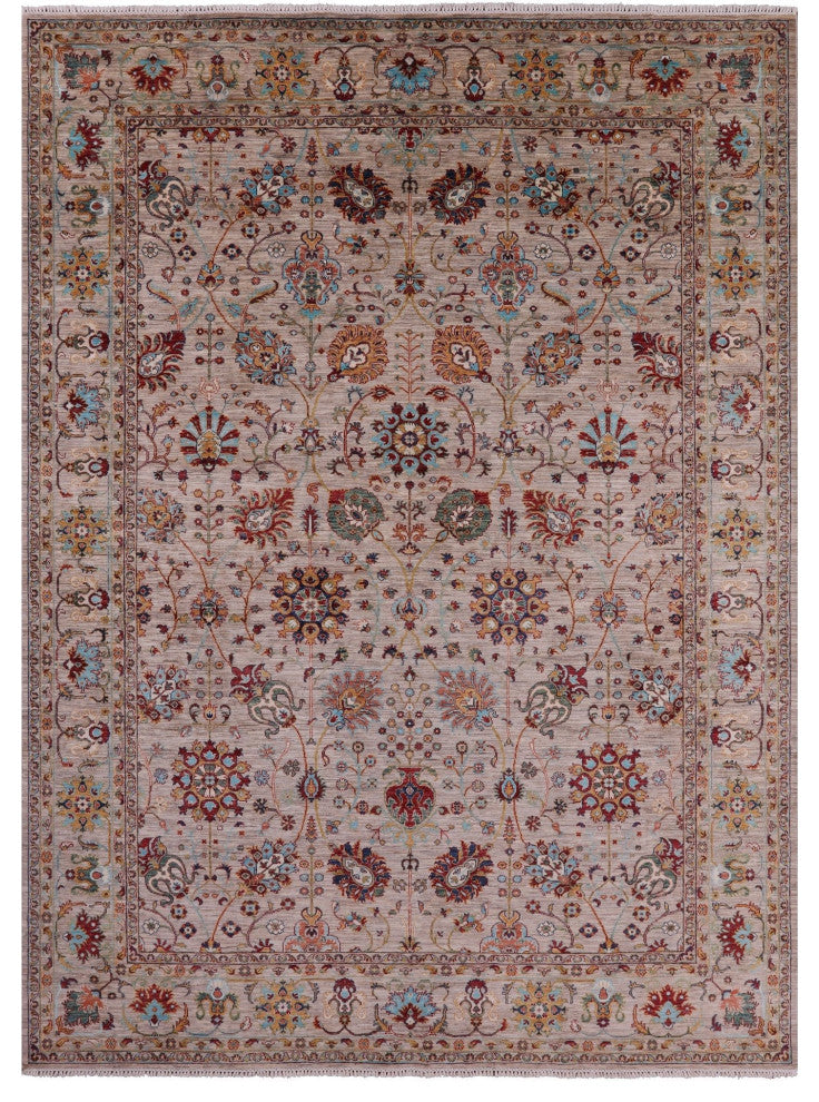 9' 1" X 12' 1" Persian Tabriz Hand Knotted Wool Rug Q11310