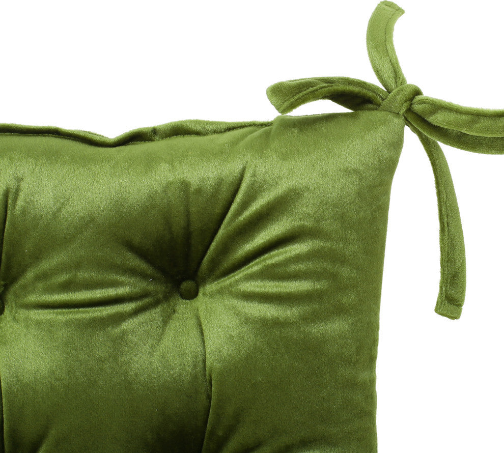 Hallie Tufted Velvet Dining Chair Cushions, Set of 4, Sage