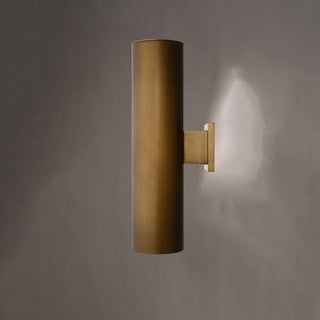 Chiasso 2-Light Deep Bronze Outdoor Wall Sconce Aluminum Wall Mount Fixture, Warm Brass, 5"wx20"hx8"d, No Sensor