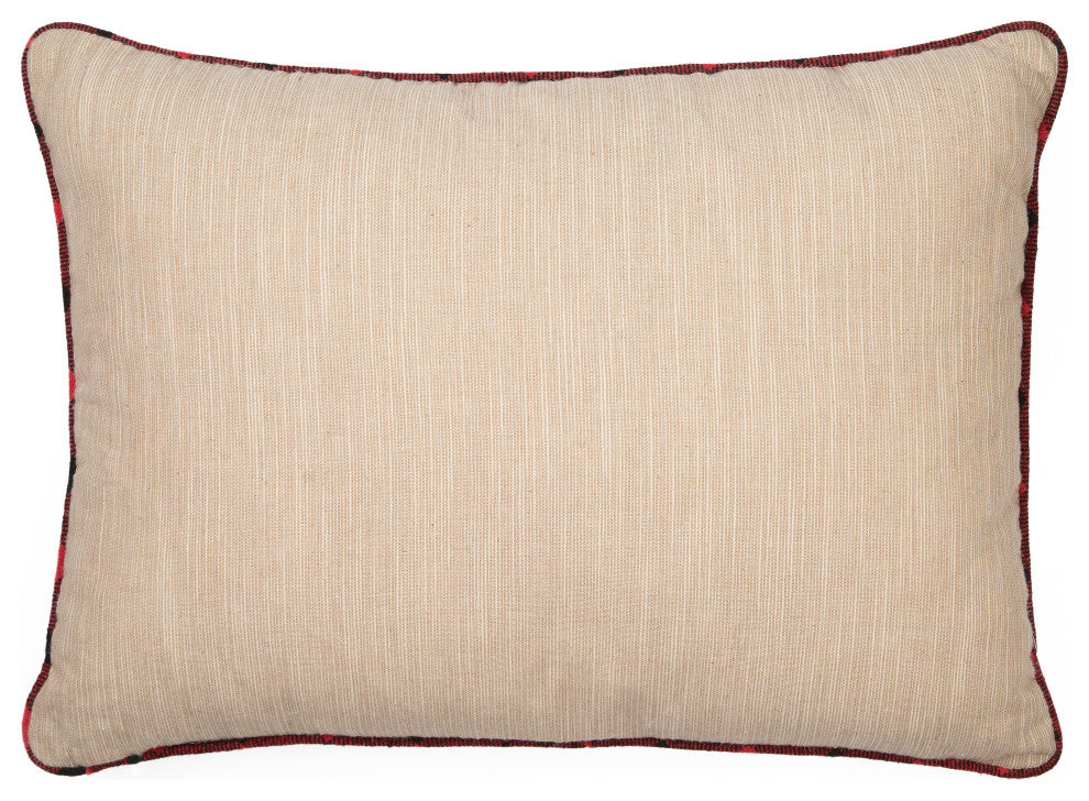 Let It Snow Christmas Car Pillow Embroidered WithSofty Tufted Snow, 13"x18"