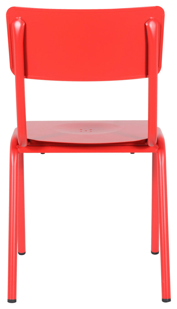Corris Stacking Patio Dining Side Chair, Frosted Red(Set of 4)