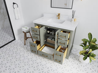 Boston 48 Single Sink Bath Vanity in Evergreen 2" Empira Quartz