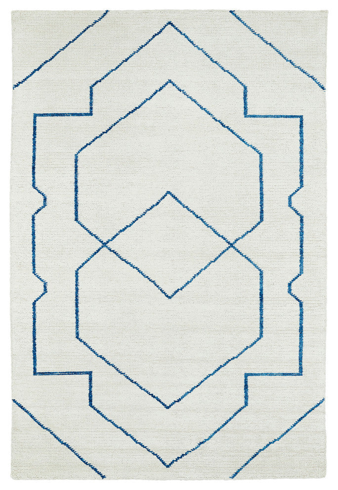 Kaleen Hand Woven Solitaire Ivory Bamboo Silk Rug, 4''x6''
