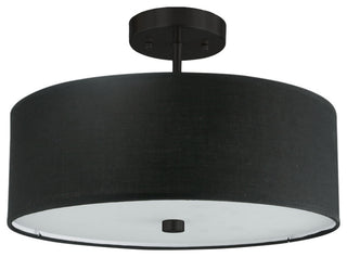 Transitional Semi Flush Mount Bedroom Light Everly, Matte Black