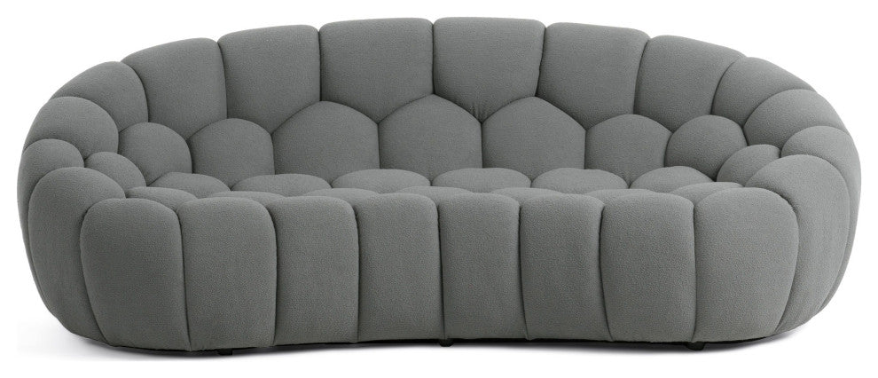 Divani Casa Yolonda Modern Curved Light Grey Fabric Loveseat