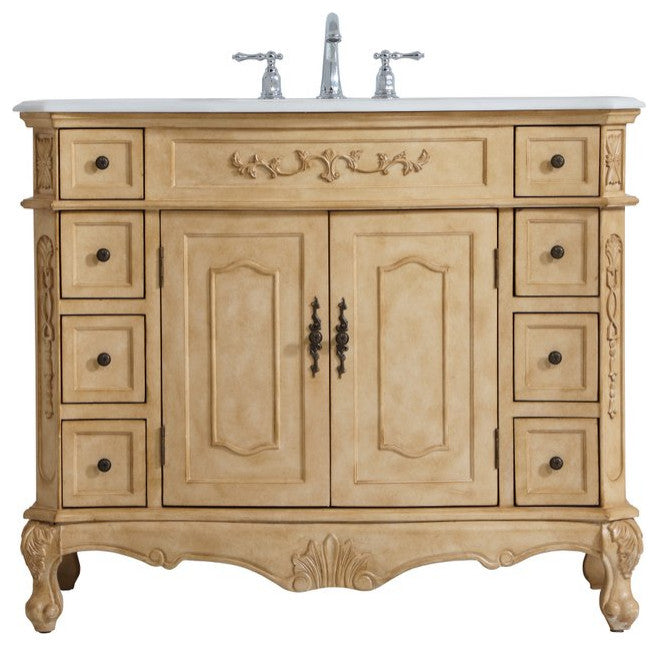 Elegant VF10142AB 42"Single Bathroom Vanity, Light Antique Beige