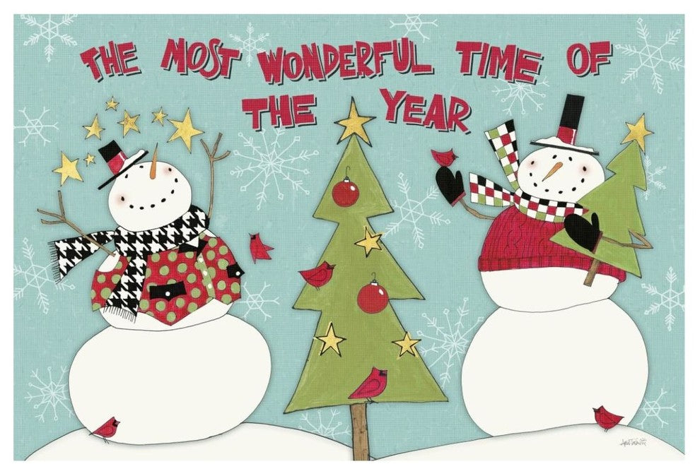 "Snowman Sentiments I" Digital Paper Print by Anne Tavoletti, 62"x42"