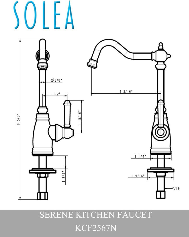 Safavieh Serene Kitchen Faucet, Brushed Nickel