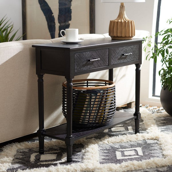 Safavieh Peyton 2 Drawer Console Table, Black