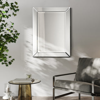 Modern Beveled Rectangle Wall Mirror, 1"-Beveled Center Mirror, 40"x 30"
