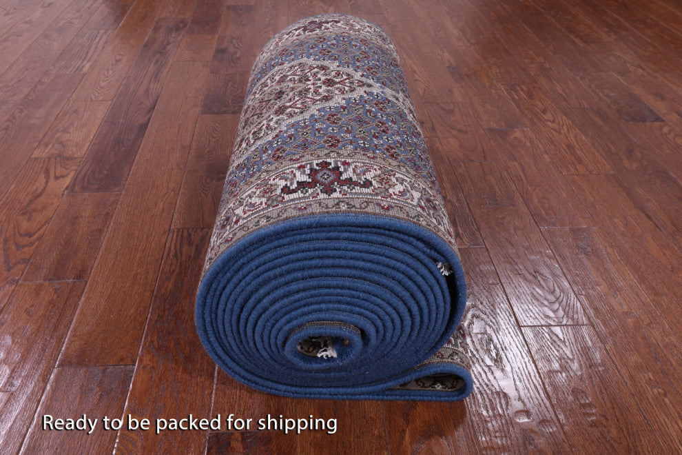 Runner Wool and Silk Hand-Knotted Persian Tabriz Rug 2' 9" X 29' 7" Q8944