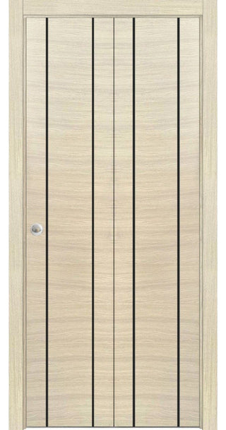 Bi-fold Doors 48 x 96 | Planum 0017 Natural Veneer with  | Sturdy Tracks