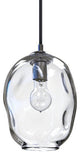 Contemporary Petra Hand Blown Pendant Lights, Clear, 5 X 7 Oblong, Oil Rubbed Br