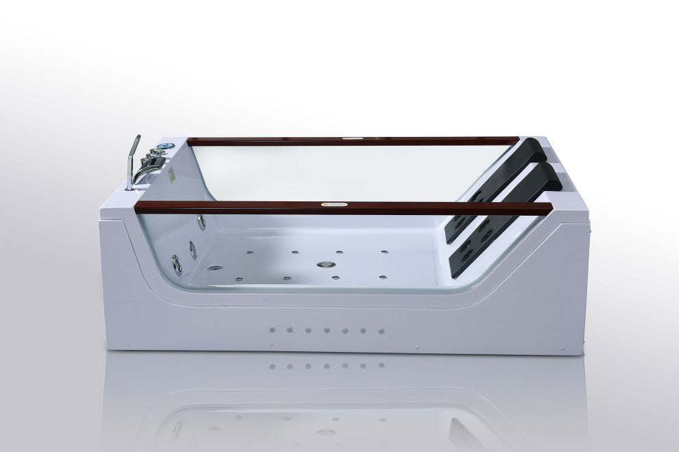 Freestanding Hot Tub 71"x47" Whirlpool Tub Double Pump, Positano