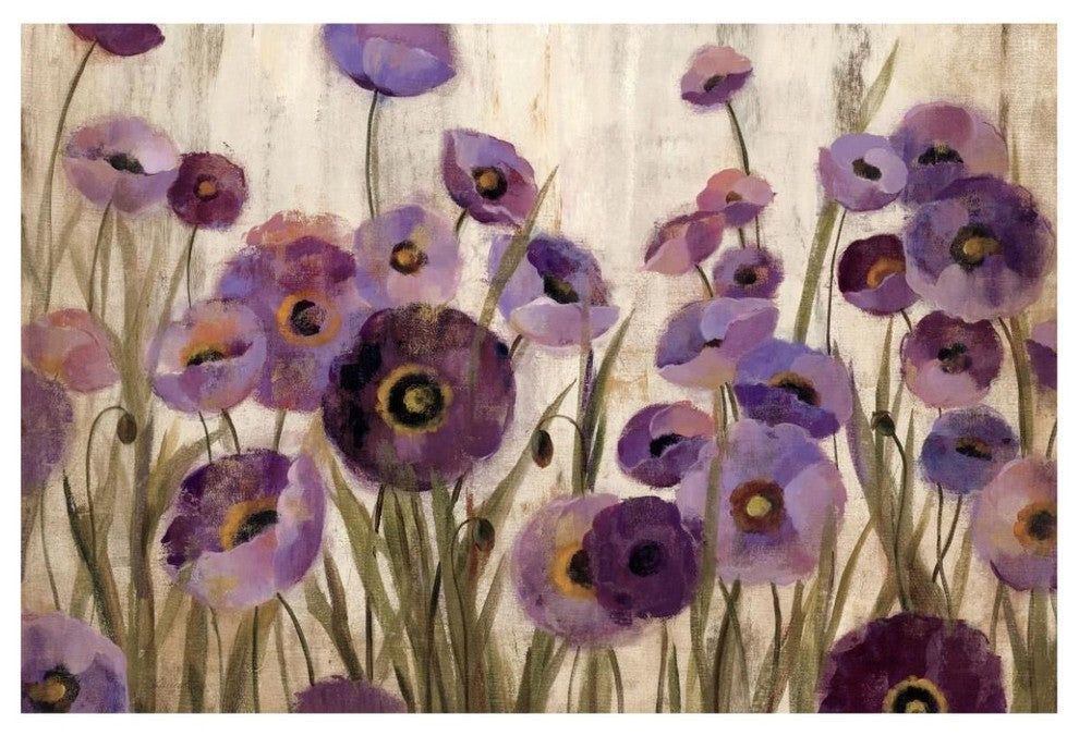 "Pink and Purple Flowers" Digital Paper Print by Silvia Vassileva, 62"x42"