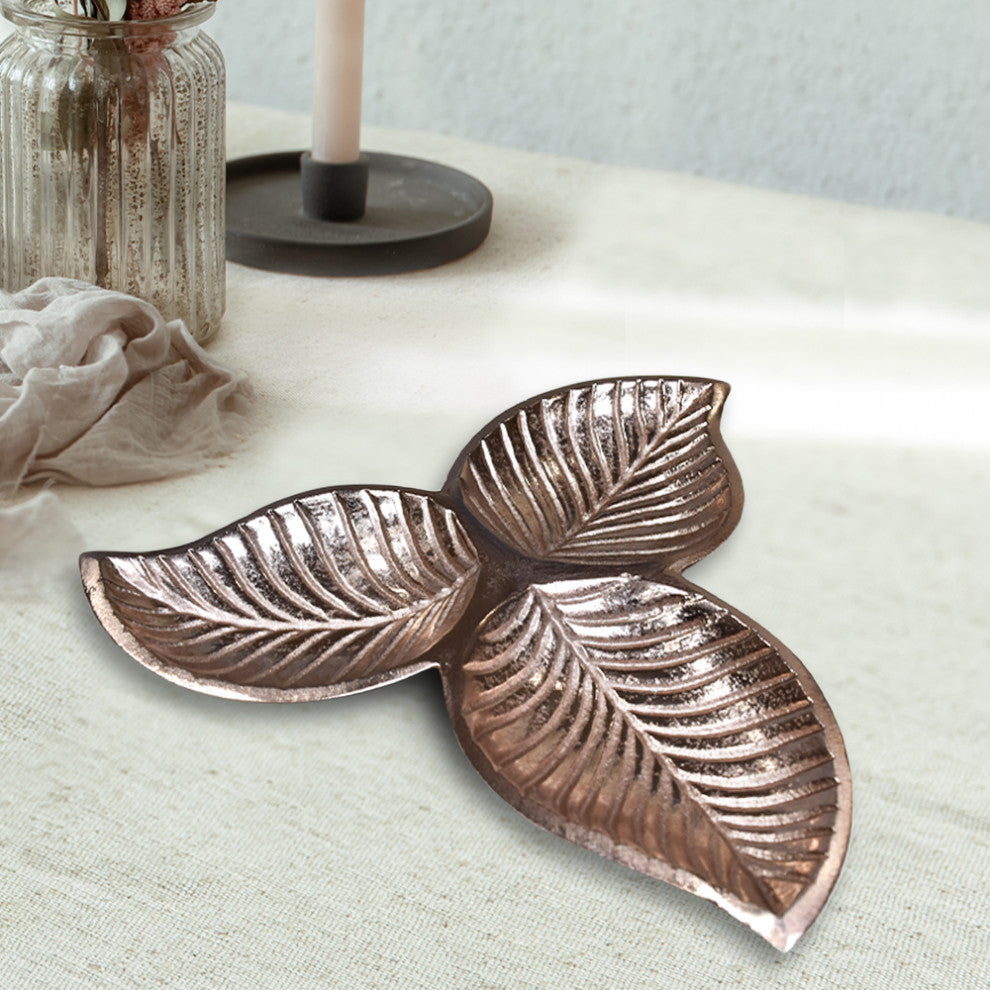 Handmade Decorative Aluminium Tray, Bronze Color Coated