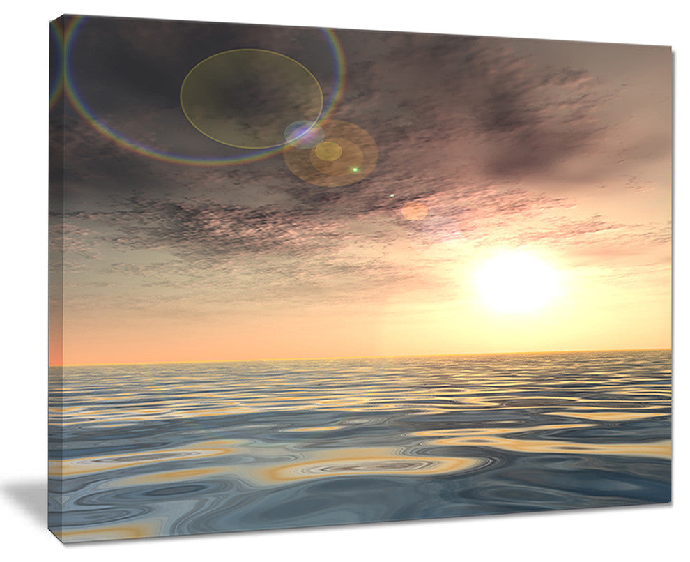 "Dark Sky With Clouds At Sunset" Beach Canvas Wall Art, 40"x30"
