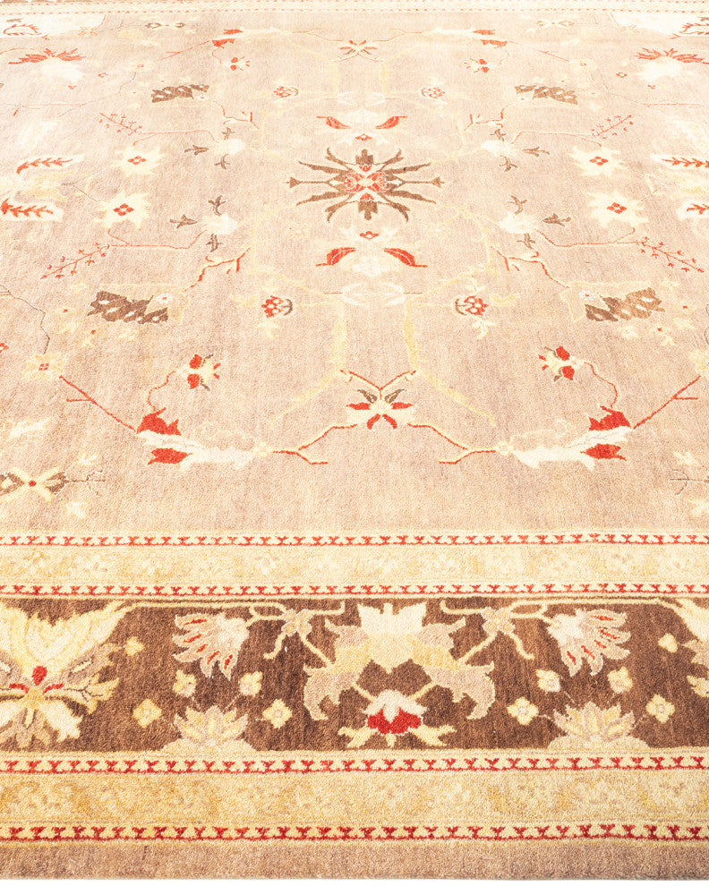 Defne One-of-a-Kind Hand-Knotted Area Rug Brown, 8'10"x12'1"