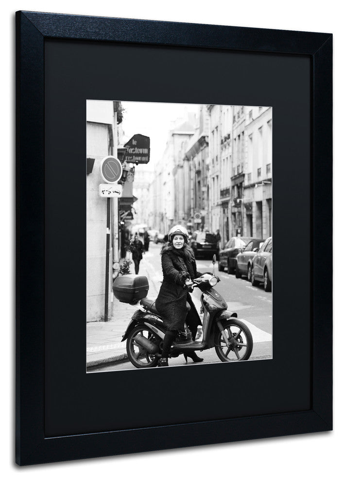'Lady in Paris' Matted Framed Canvas Art by Preston