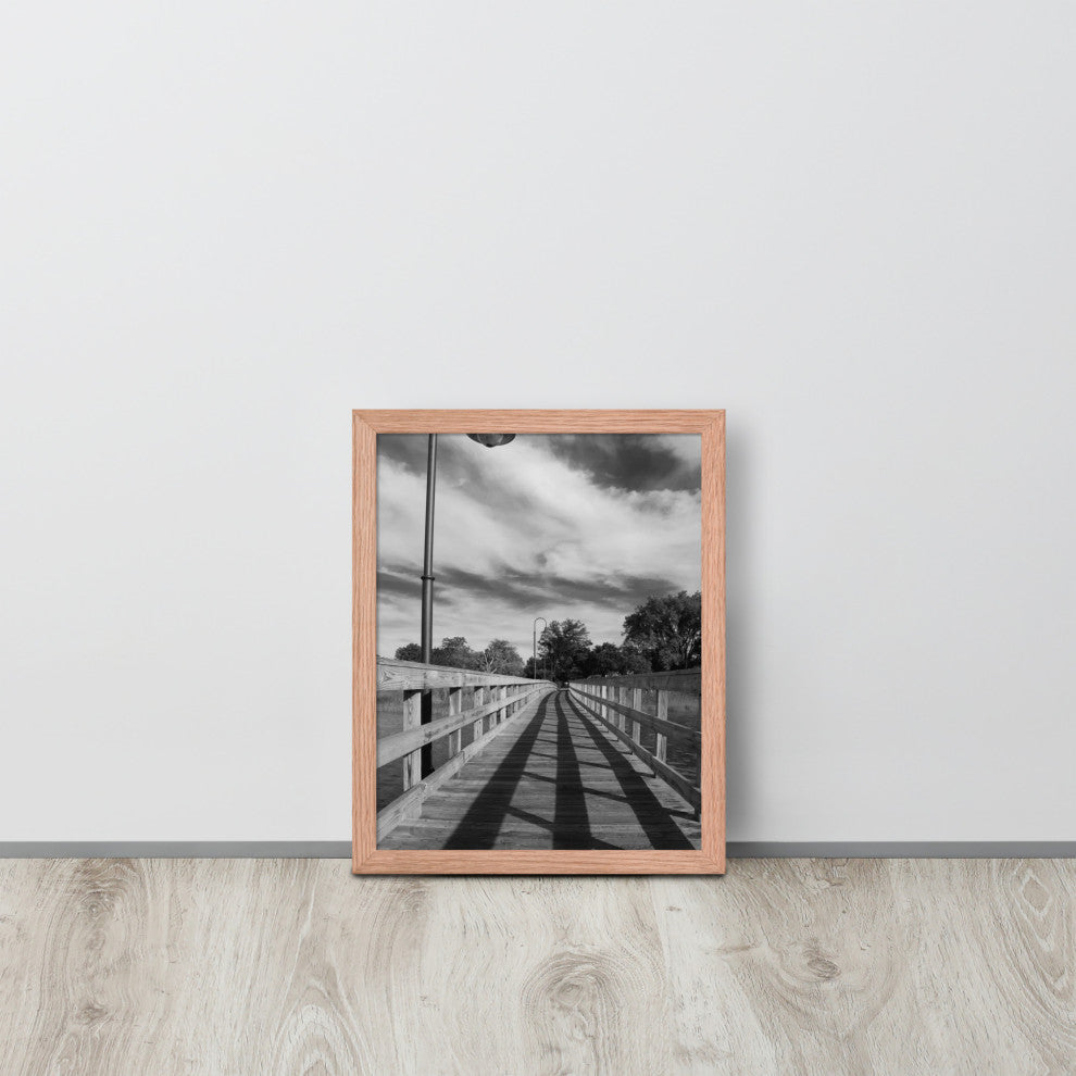 Follow the Lines Rural Landscape Framed Photo Paper Wall Art Prints, Red Oak, 11" X 14"