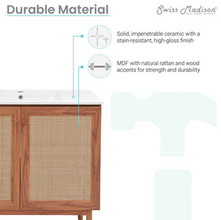 Classe Bathroom Vanity, Oak, 36"