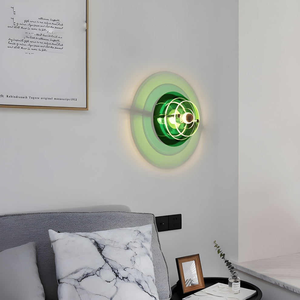 Modern LED Wall Lamp in Futuristic Style for Living Room, Bedroom, Green