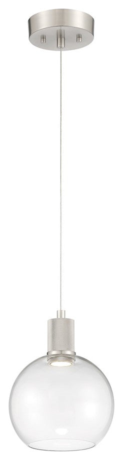Access Port Nine 1-Light Burgundy LED Pendant Brushed Steel