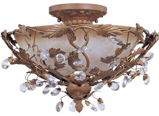 Maxim Elegante 3-Light Semi-Flush Mount Etruscan Gold - 2859EG
