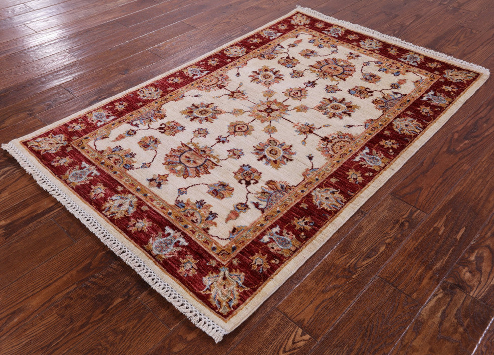 Hand Knotted Persian Tabriz Wool Rug 3' 4" X 5' 2" - Q12788