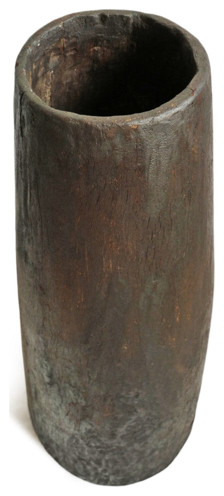 Consigned Old Naga Tall Wood Pot 2