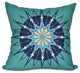 Sea Wheel, Geometric Print Pillow, Green, 16"x16"