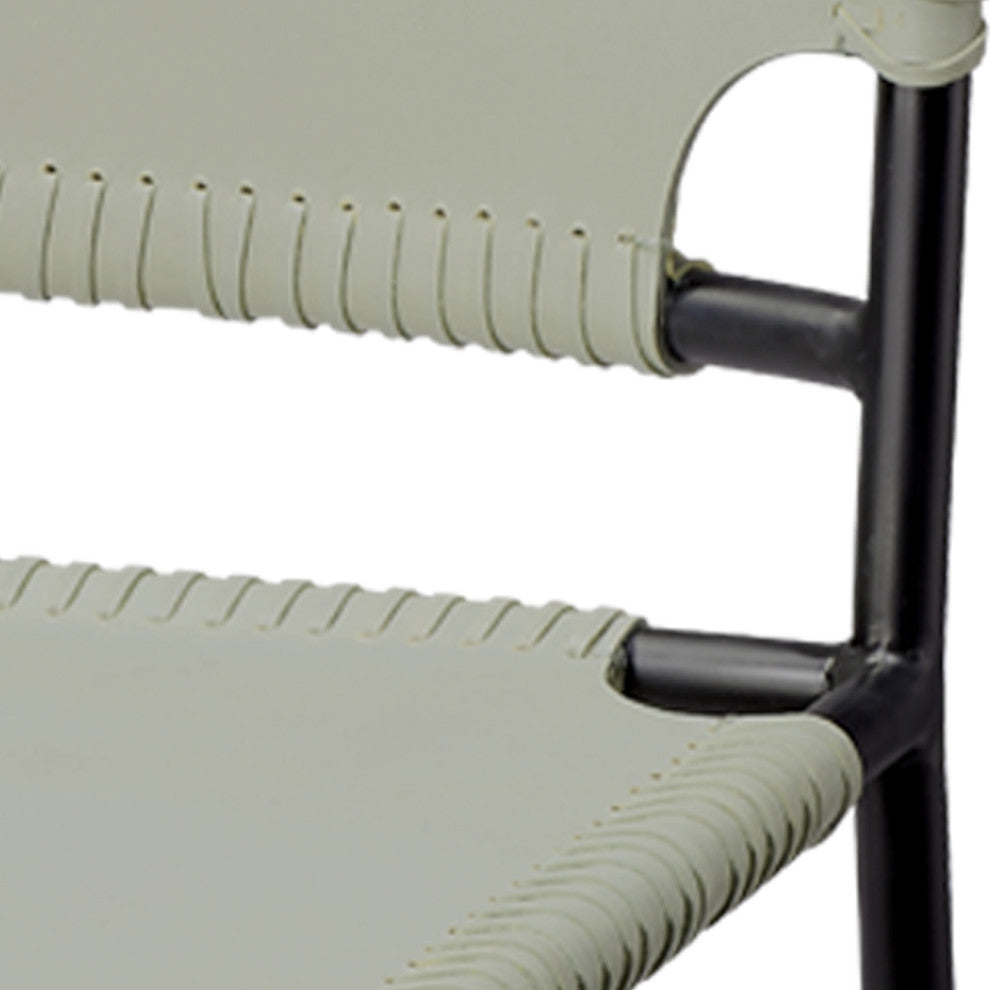 Asher Leather Dining Chair, Grey