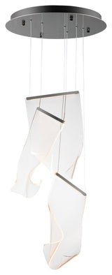 ET2 E24874-133 Rinkle 16"W LED Multi Light Abstract Pendant - Brushed Gunmetal