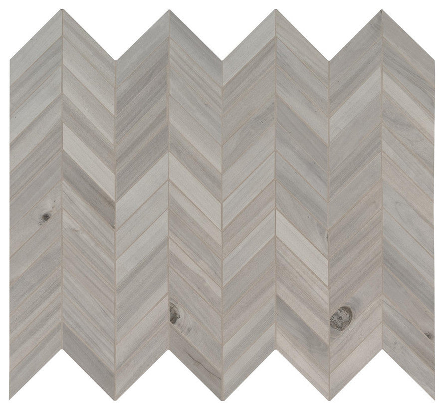 Havenwood Platinum 12X15 Matte Chevron Mosaic, 8 Sheets