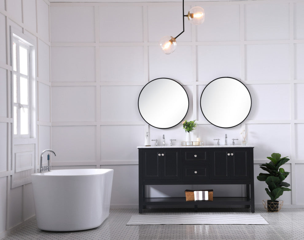 Home Living 60" Double Sink Bathroom Vanity Set, Black