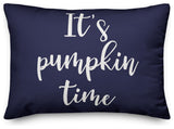 It's Pumpkin Time Lumbar Pillow, Navy, 14"x20"