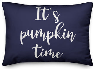 It's Pumpkin Time Lumbar Pillow, Navy, 14"x20"