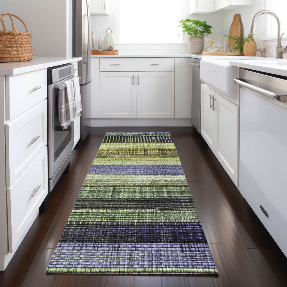 Machine Washable Indoor/Outdoor Chantille ACN1873 Aloe 2'3" x 7'6" Runner Rug