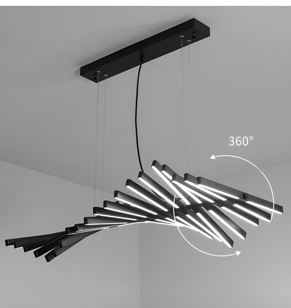 Acquaformosa | Black/White Art Minimalistic LED Pendant Chandelier, Black, L18.9, Warm Light