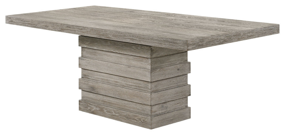 Faustine Dining Table, Salvaged Light Oak Finish