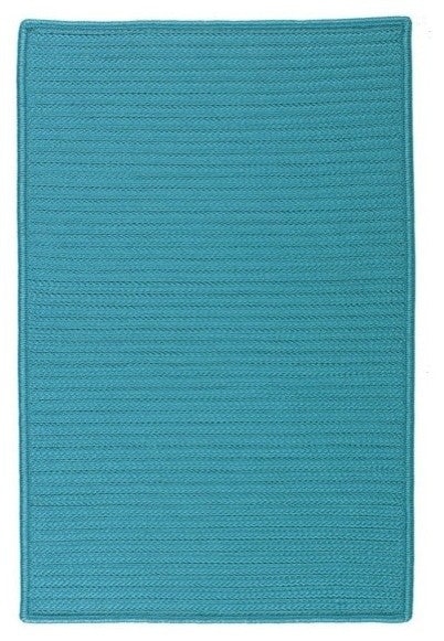 Simply Home Solid H049 Turquoise Indoor/Outdoor Area Rug, Rectangular 2'x12'