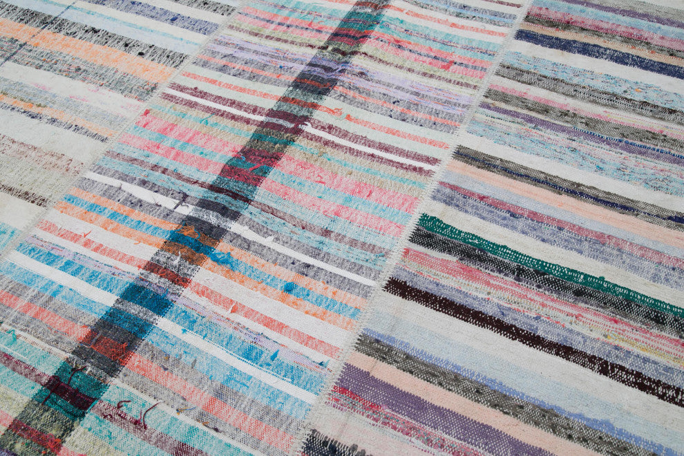 Rug N Carpet - Handmade Turkish 6' 8'' x 9' 10'' Rustic Patchwork Kilim Rug