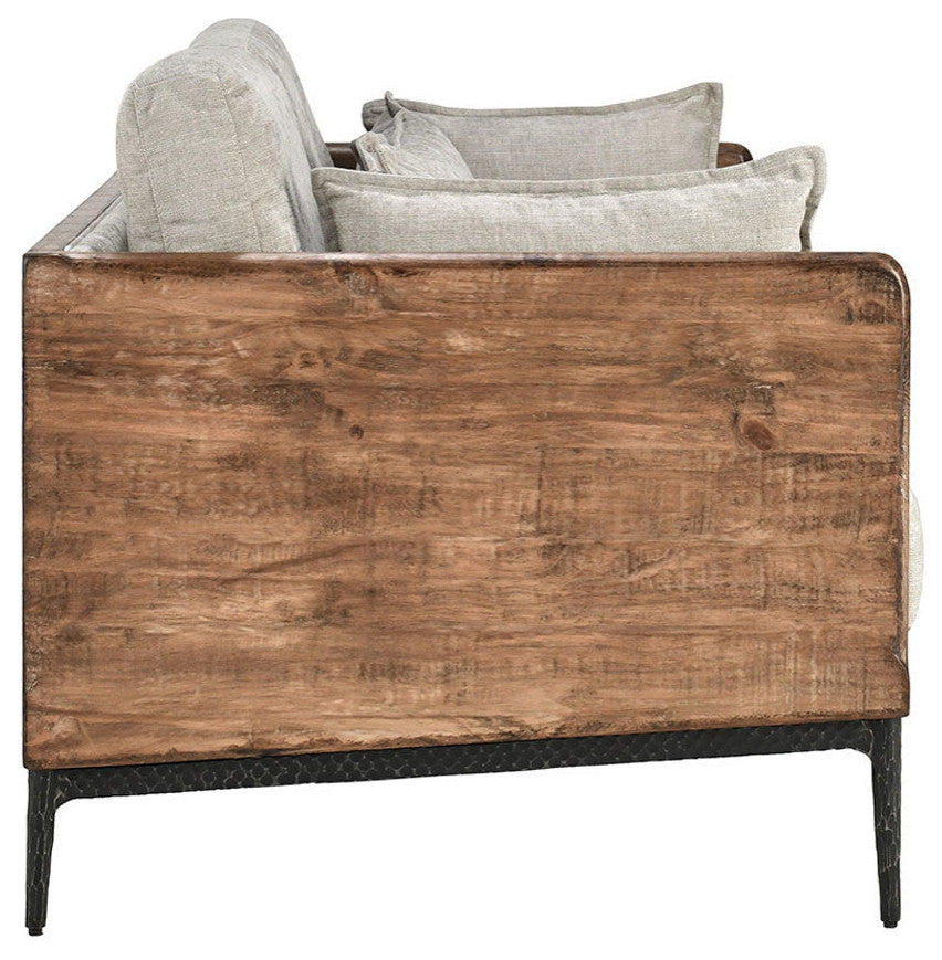 Ivory & Salvaged Pine Sofa