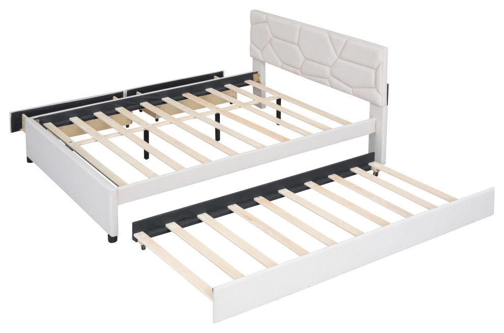 Gewnee Queen Size Upholstered Platform Bed in