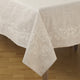 Embroidered Swirl  Natural Linen Blend Tablecloth, 67"x120"