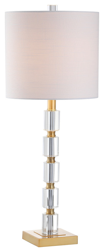 Claire 28.5" Crystal Table Lamp, Brass, Set of 2