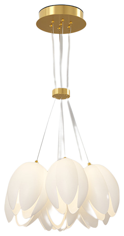 Idro | Modern Ceiling Chandelier in the Shape of Flower for Bedroom, Dining Room, 7 Heads, Trichromatic Light